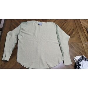 LIV Milano Sage Green Rhinestone Lace Embellished Dolman Knit Sweater Large